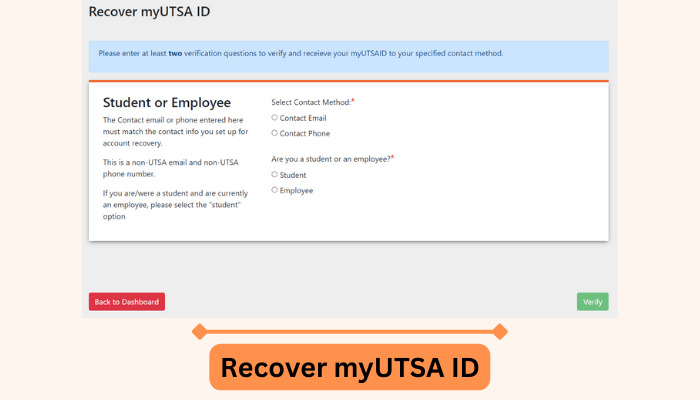 Recover myUTSA ID